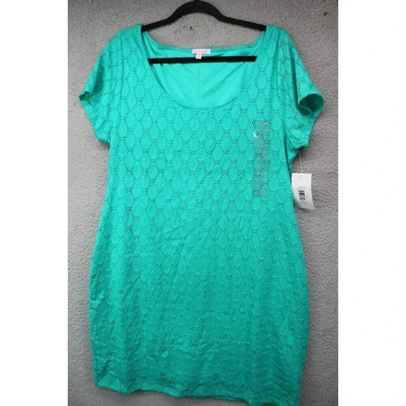 Issac Mizrahi Turquoise Lined Lace Dress-Size XXL-New With Tags - Picture 1 of 7